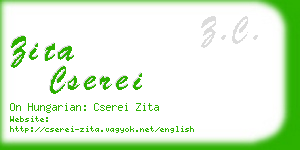 zita cserei business card